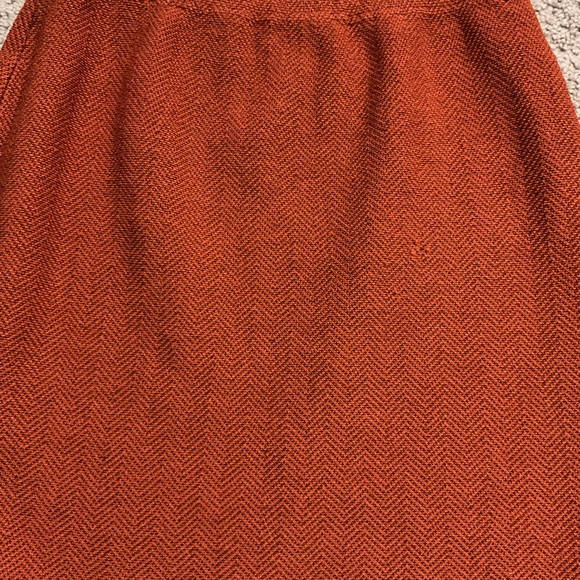 St. John Collection Vintage Wool Chevron Zigzag Fur Collar Skirt Suit Dress Y2K - Picture 11 of 13